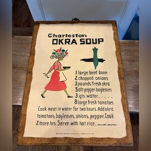 Vintage okra Soup Print Gaillard Originals